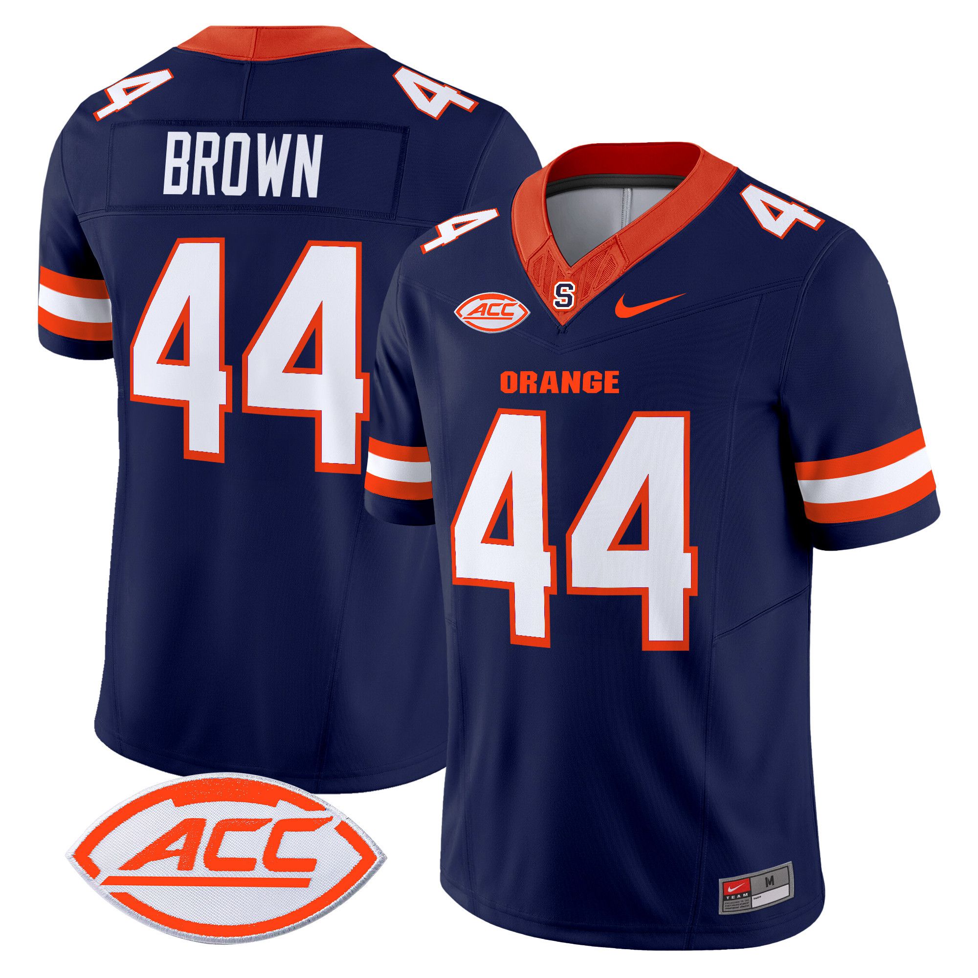 Men Syracuse Orange #44 Brown Blue Nike 2024 Vapor Limited NCAA Jersey style 1->ncaa teams->NCAA Jersey